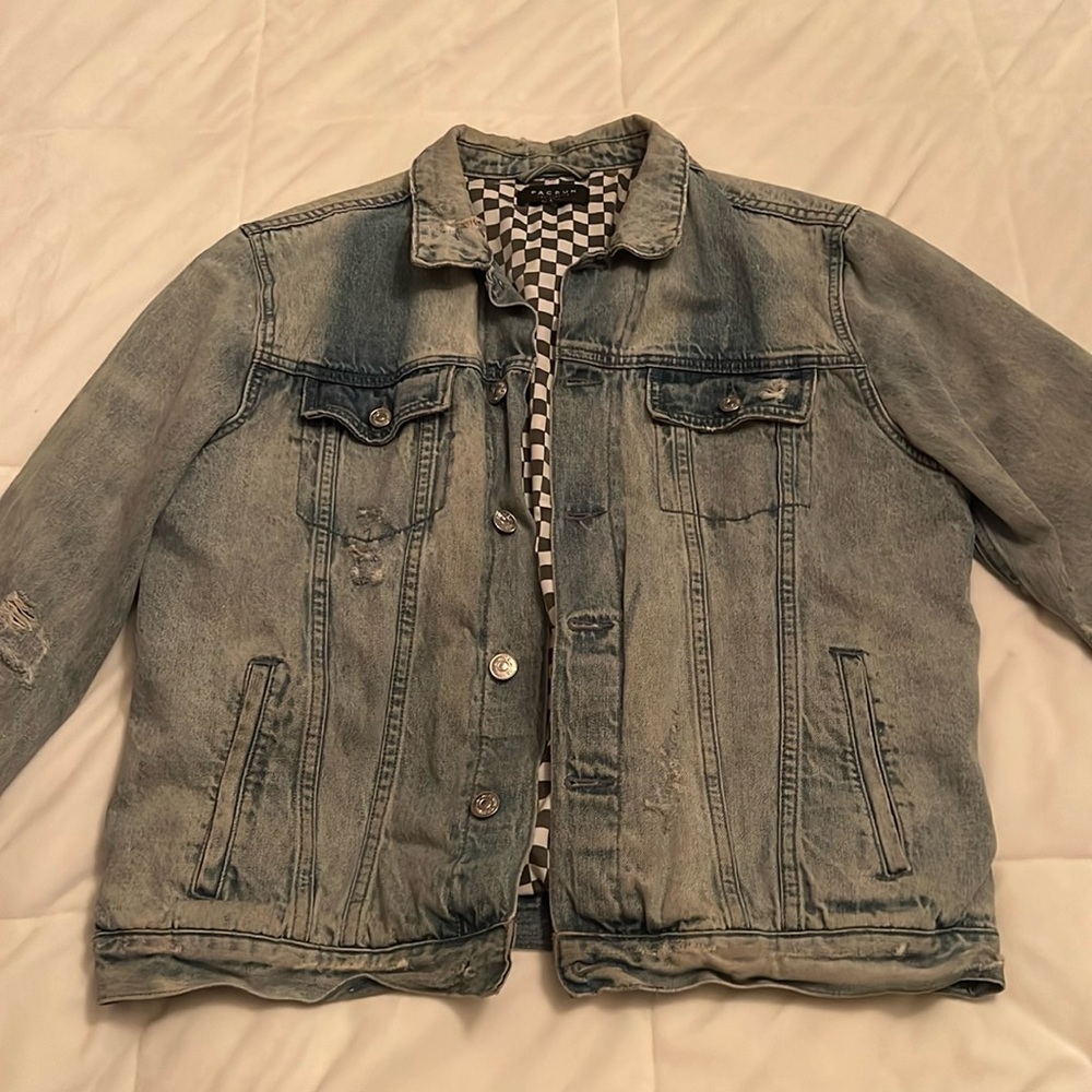 PacSun distressed denim jacket size large